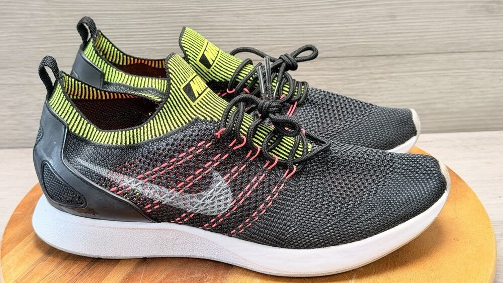 Nike Air Zoom Mariah Flyknit Racer Shoes Black Volt Running Sneakers Men’s 9.5